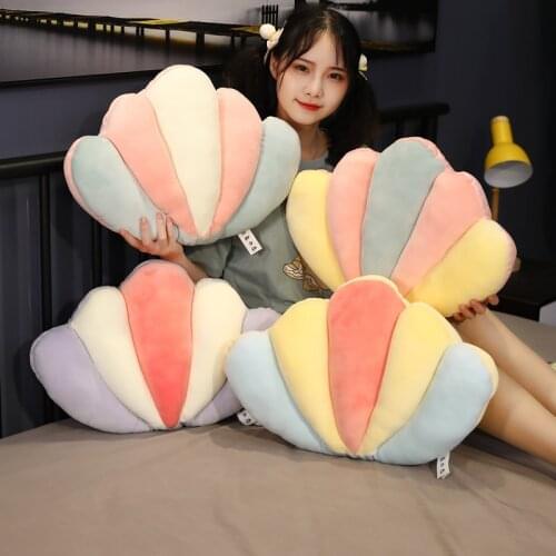 New Hot Stuffed Shell Plush Pillow Soft Cushion Conch Shell Stuffed Plush Toys For Children Baby Kids Pillow Girl Gift Decor