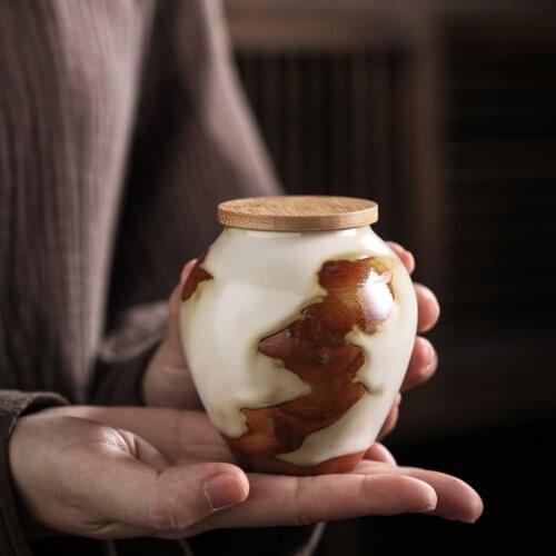 2021New product Urns pet creative kiln Ru kiln small pot retro style simple humane animal cremation ashes dog cat bird souvenirs