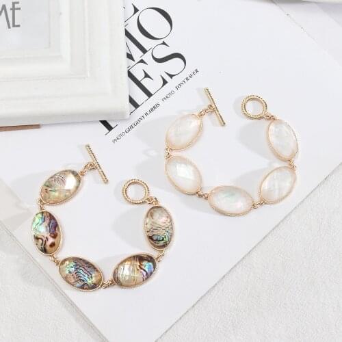 Original design jewelry natural abalone shell white conch bracelet facet resin texture fine girl bracelets12pcs/lot C-010