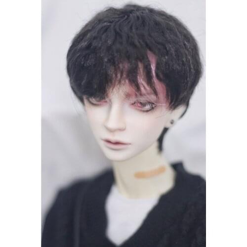 BJD doll wig suitable for 1-3 1-4 uncle dragon soul taco short hair micro-curly highlighting black brown gold powder doll access