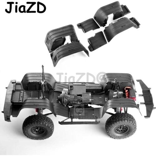 Plastic Black Front & Rear Inner Fender Wells Mudguard for 1/10 RC Crawler Car Axial SCX10 90046, 90047 Jeep Cherokee Wrangler