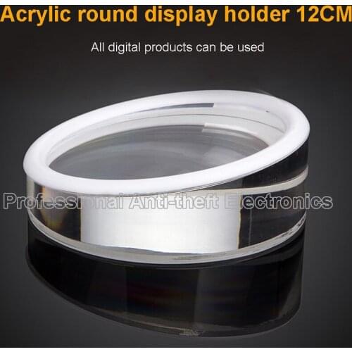 Tablet security stand acrylic Ipad display holder round clear mobile phone anti-theft device for apple samsung retail shop 10pcs