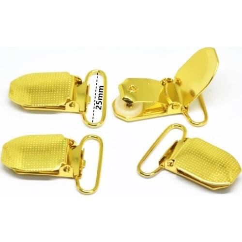 Gold Metal Baby Dummy Suspender Pacifier Chain Clips Holders Dot Face Clasps Garment Accessories Plastic Insert 20pcs/lot