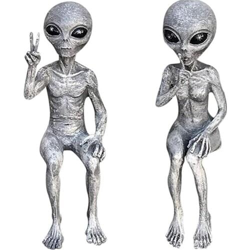 15cm Outer Space Alien Accessories Resin Statue Martians Garden Figurine For Home Indoor Outdoor Decoration Courtyard Ornaments