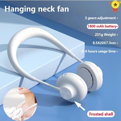 Portable Neck Fan Hands Free Bladeless Fan 4000 mAh Battery Operated Wearable Personal Fan Leafless 3-speed adjustable