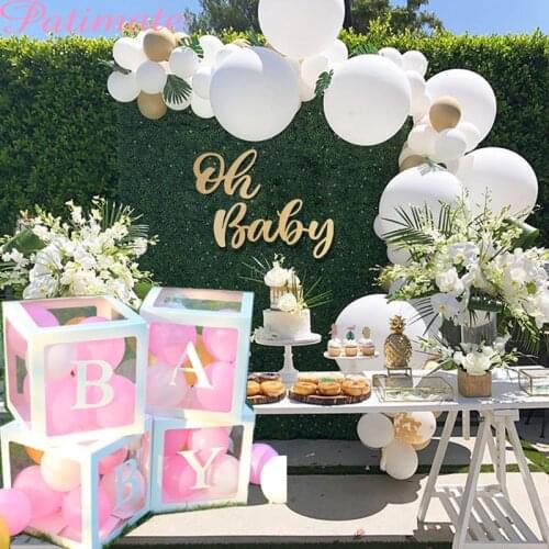 30Cm Transparent Balloon Box Baby One Blocks Boy Girl Party Gift Box Wedding Decoration Baby Shower Birthday Party Accessories