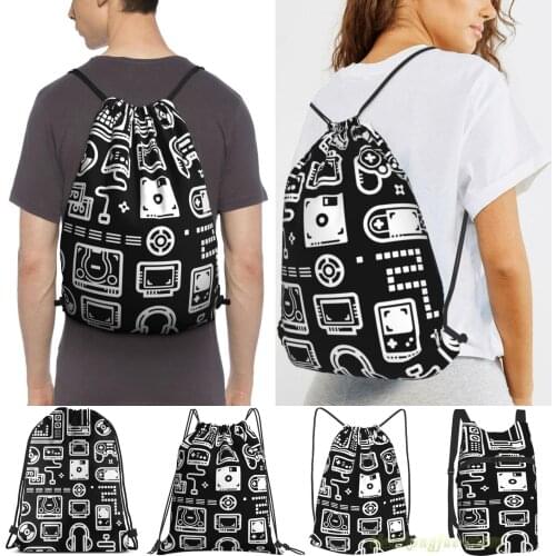 Retro Gamer Video Game Consoles, Pcs, Controllers, Joysticks And Gamepads Men Travel Gym Bag Women Backpack Drawstring Bags