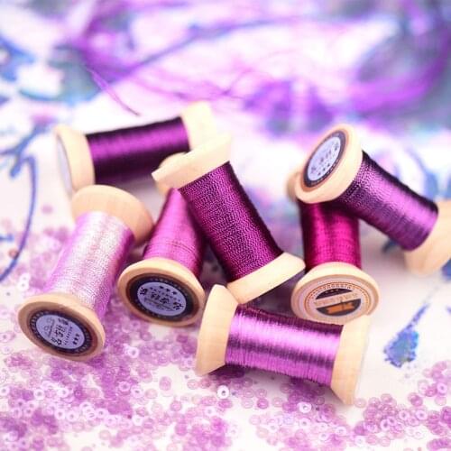 Rose violet series of Gold thread/French embroidery thread/embroidery spool/colorful gold embroidery thread /50 meters/roll