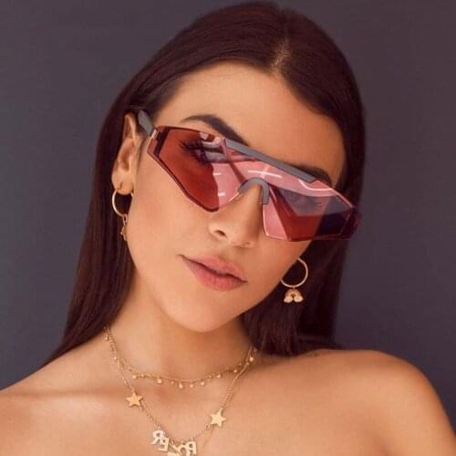 2020 Luxury Brand Rimless Fashion Oversized Sunglasses Women Red Black Sun Glasses Female Shades UV400 Mirror Men Glasses