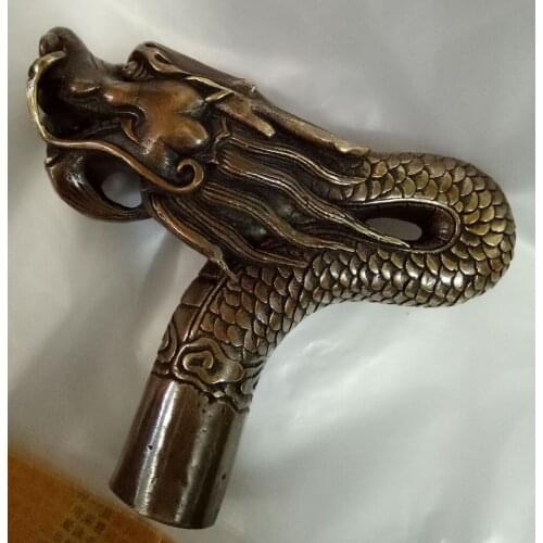 Pure Copper Bronze Dragon Statue SUPERB COLLECTION VINTAGE OLD COPPER VIVID HEAD STATUE CANE HANDLE