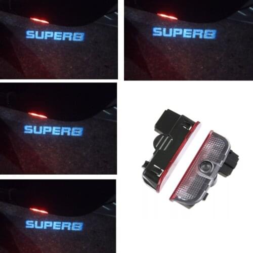 12V LED Car Logo Door Courtesy Lights Projector Laser For Skoda Superb B6 B8 3V 3T 2009 2010 - 2018 2019 2020 Auto Welcome Lamp