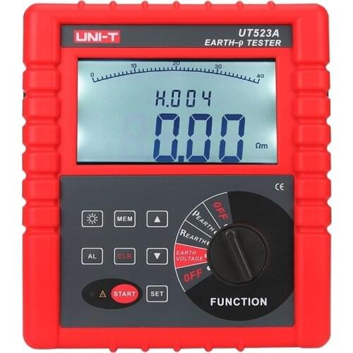 UNI-T UT523A Digital 2/3/4 Pole Earth Ground Resistance Megger Voltage Soil Resistivity Tester Meter RS232 Ohm meter Multimeter