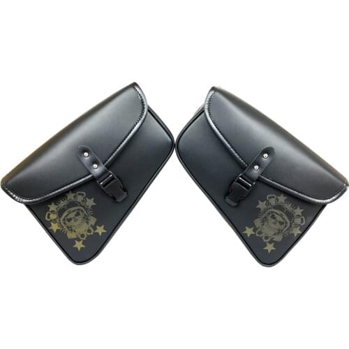 Universal Black Crocodile PU Leather Motorcycle Saddlebag Tool Luggage Saddle Bag For Harley/Honda/Yamaha/Suzuki