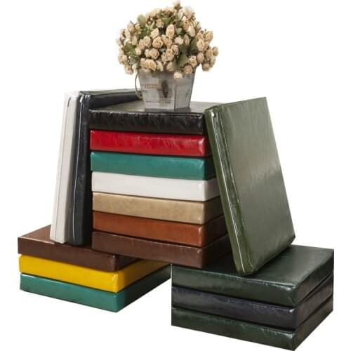 Waterproof Leather 45D Sponge Cushion Chair Bench Bay Window Sill Furniture Sofa Oil Wax PU Seat Cushion