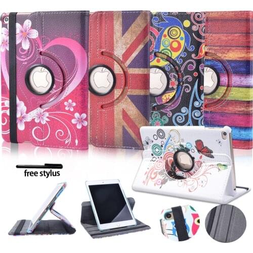 360 Rotating Flip PU Leather Case for Apple IPad 4/5 Smart Tablet Auto Sleep/Wake Stand Holder Cases Shockproof Tablet Case+pen
