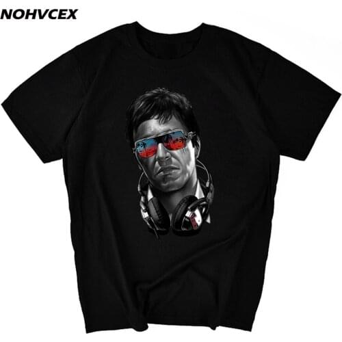 High Quality Famous Movie Scarface Men Tony Montana T-Shirt Short Sleeve O Neck