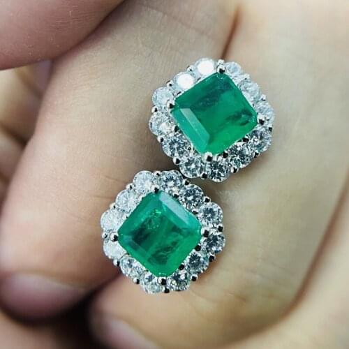 Elegant Natural emerald topaz Earring Sterling 100% 925 Silver for Women Russian Charoite Anniversary Party Fine Jewelry Gifts