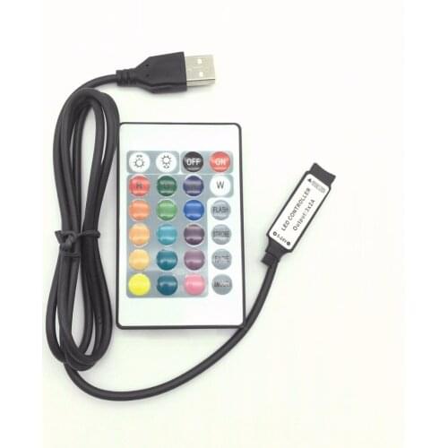 1-10PCS/Lot USB RGB remote Controller 5-24V IR 24key Wireless Led Dimmer 4Pin Female connector for 5050 3528 RGB Led USB strip