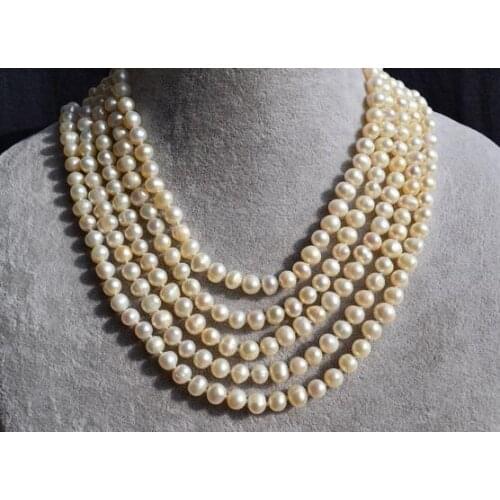 2018 Perfect Europe Natural Pearl Jewellery,100% Naural Pearl Necklace,6-7mm Freshwater Pearl Necklace,Wedding Bridesmaid Woman