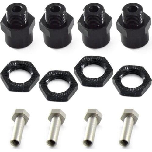 4pcs Aluminum Alloy 12mm to 17mm Wheel Hex Hubs Adapter Extension Conversion Nuts For 1/10 RC Car Upgrade DIY Parts