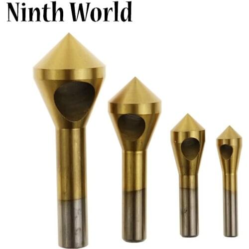 4pcs/set 2-5/5-10/10-15/15-20mm Titanium Coated Countersink Deburring Center Stepped Metal Drill Bits Expanding Chamfering Tools