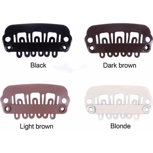 50Pcs 24MM U Shaped Tip Hair Extension Clip Wigs Hair Snap Metal Clip for Clip In Human Hair Extensions Tools Accessories