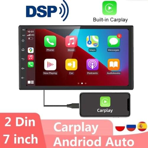 7 Inch Carplay Android Auto DSP RDS Android 10 Multimedia HiFi Video Player GPS Navigation Car Radio Stereo Wifi BT FM AM