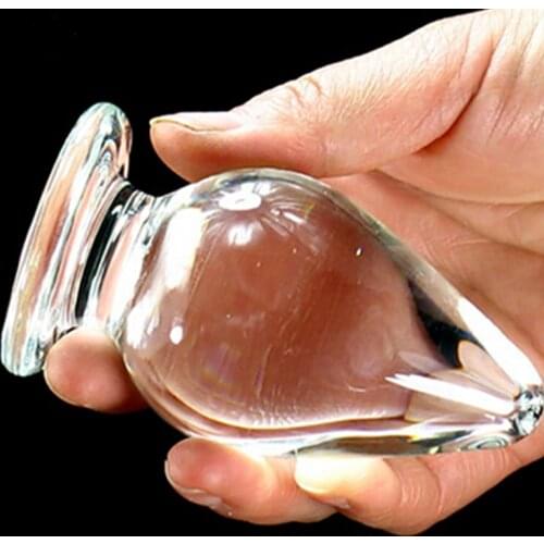 AUEXY Glass Butt Plug Anal Sex Toys Super Big Size Sexy Huge Pyrex Crystal Anal Plug for Women Men Sex Products glass anal bead