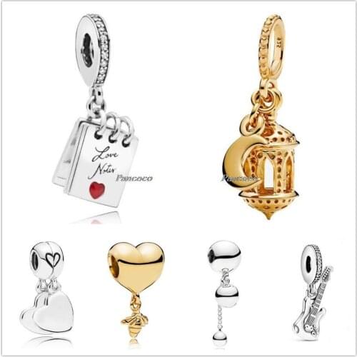 Authentic 925 Sterling Silver Shine Arabian Lantern With Star & Moon Charm Beads Fit Pandora Bracelet & Necklace Jewelry