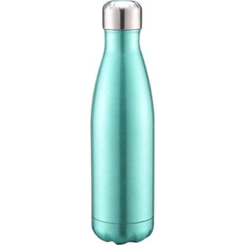 Green Color Cola Shape 500ml Stainless Steel Water Bottle