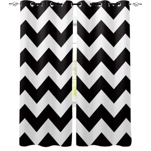 Stripes Black And White Simple Ripple Curtains For Kitchen Bedroom Window Treatment Curtains for Living Room Drape Home Decor