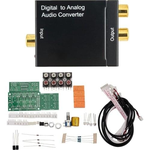 Digital Optical Toslink SPDIF Coax to Analog RCA Audio Converter with Relay 4-Way Audio Input Signal Selector