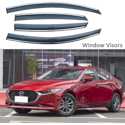 For Mazda 3 Axela 2020-2021 Window Visor Awnings Shelters Vent Shades Sun Rain Deflector Guard Auto Accessories 4PCS/SET