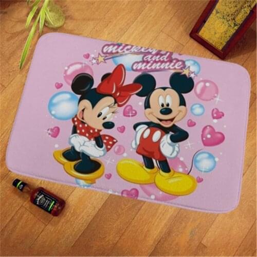 Disney Mickey Rug Children Baby Minnie Kids Crawling Game Mat Living Room Carpet Indoor Welcome Soft Door Mat Gift