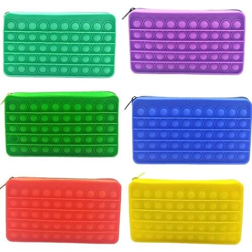 Fidget Squeeze Toy Creative 3D Pencil Case Anti-Stress Relief School Supplies Stationery Storage Bag Simple Dimple Toy Cases