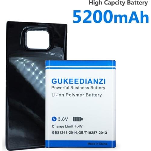 GUKEEDIANZI EB-F12GBU Extended 5200mAh Battery + Back Door Cover Case For Samsung GALAXY S2 SII I9100 Batery EB F12GBU