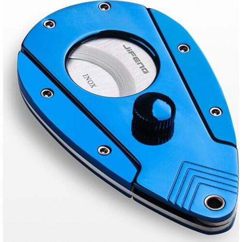 JIFENG High Grade Super Sharp Cigar Cutter Stainless Steel Cigar Scissors Tobacco Cutting Cigars With Leather Case For COHIBA