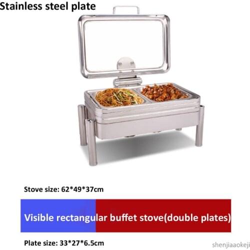 Commercial buffet stove Square-shape dining furnace Ceramic/stainless steel plate food heating pot for hotel/restaurant ect. 1pc
