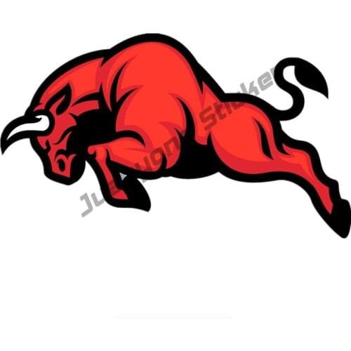Creative Angry Bull Red Colorful Car Sticker Funny Auto Bumper Truck Yacht Speedboat Camper SUV Fine Decal Decor KK17x10cm