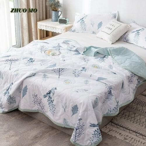 Summer Air conditioning Quilt Printed Blanket For Home Bedding Lining Travel Sofa Couch Thin Quilt Kids Gift Soft Blankets