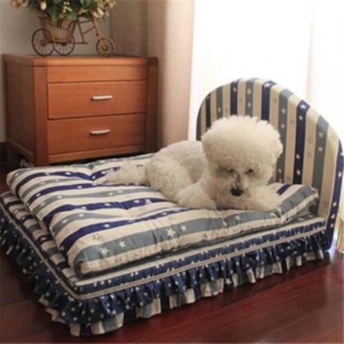 Washable 3 pieces small dog bed house set pet cat luxury Princess sofa Bed kennel for chihuahua (Pet bed + pillow + blanket)