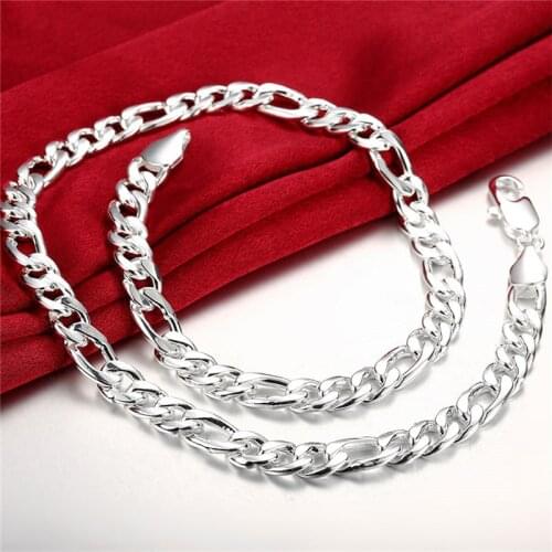 High Quality 10mm 22'' 55cm Hip Hop Men Necklaces 925 Sterling Silver Jewelry Statement Necklace For Man