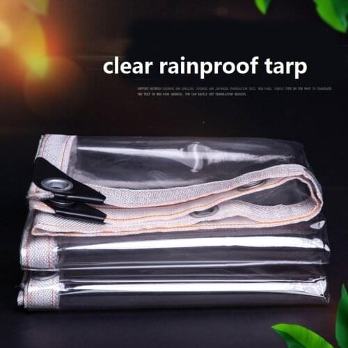 2021 0.3mm Transparent Soft PVC Rain Cloth Tarpaulin Outdoor Balcony Windproof Sunscreen Canopy Home Windows Clear Curtain Tarp