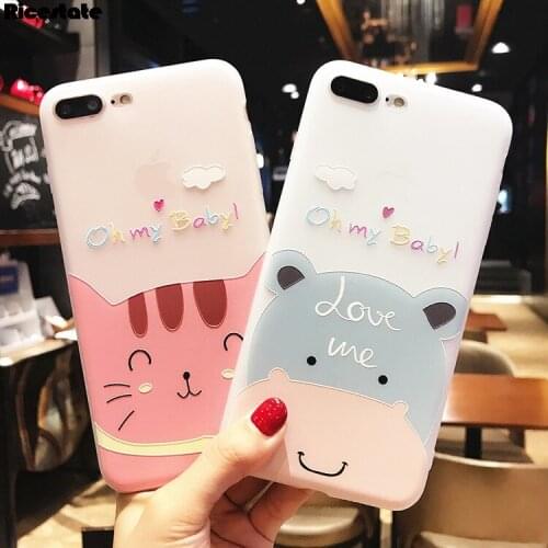 New Cute hippo Case on For iphone X XR XS MAX 3D cute Cat Silicone soft Phone Case on For iPhone 7 8 6 6s Plus TPU Cover