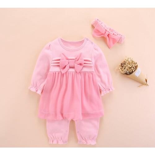 New born baby clothes long sleeved fall cotton lace baby girls romper autumn 2018 baby girl clothes set dresses denim 0 3 months