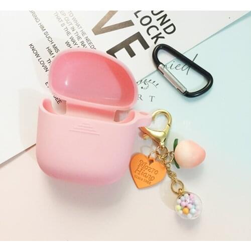 For JBL Club Pro + Case Cute Sweet Peach Pendant Non-slip Protector Hearphone Cover For JBL Club Pro plus Tws Case with keychain