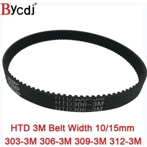 Arc HTD 3M Timing belt C=303 306 309 312 width 6-25mm Teeth101 102 103 104 HTD3M synchronous pulle303-3M 306-3M309-3M 312-3M