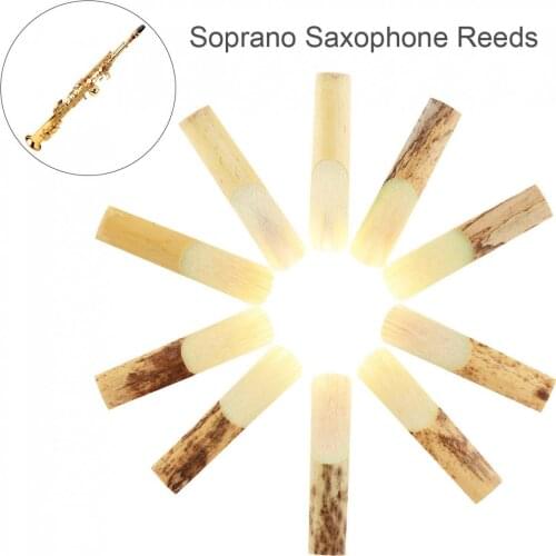 Saxophone Reed 10pcs/lot High Grade Soprano bB Saxophone Sax Bamboo Reeds 2-1/2 Strength 2.5 for Soprano Saxophone