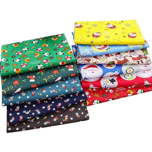 Red Xmas Snowman Print Twill Cotton Fabrics Christmas Patchwork fabric For Sewing Bedding Or Tablecloth Christmas Decoration