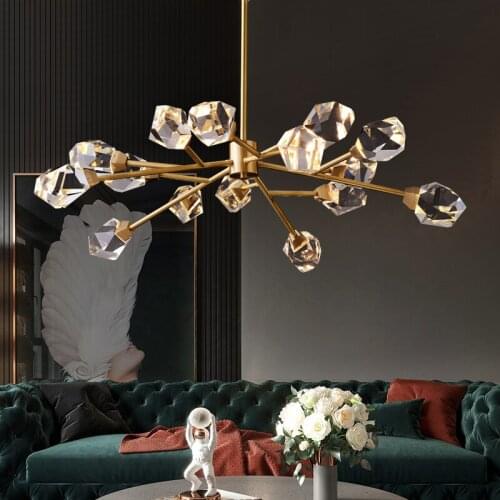 Modern chandelier lighting for living room nordic aluminum chain round Chandeliers loft led indoor lighting home decoration